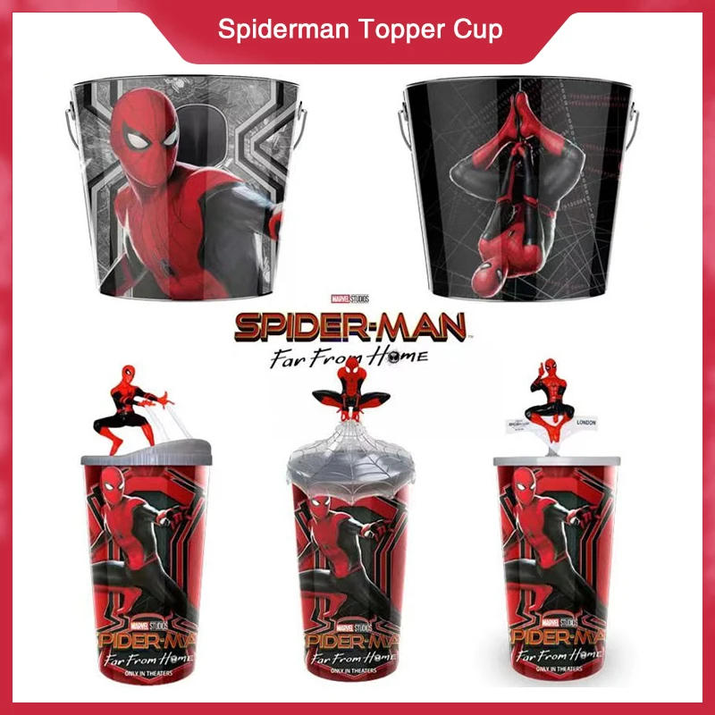 Marvel Legends Movie Spider Wen Stacy Miles Morales Straw Cup Doll Topper Cup Figurine Popcorn Bucket Cinema Regalo Da Collezione