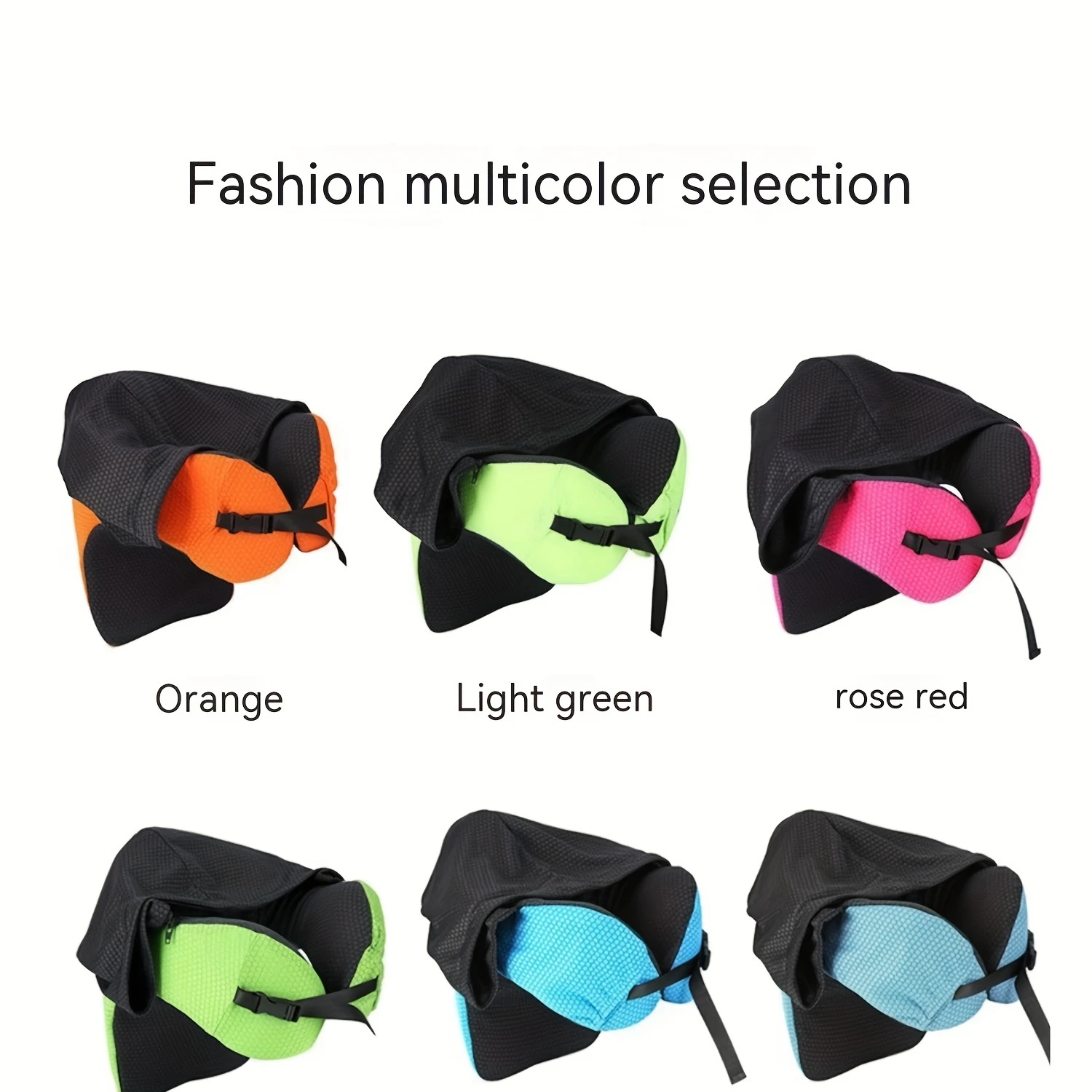 1pc Hooded U-Shape Memory Foam Travel Neck Pillow-Adjustable Support, Drawstring Carry Bag-Ideal for Flights, Road Trips, Of