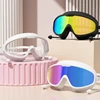 Swimming Goggles Big Frame Swimming Goggles Big Frame HD Wide View Anti-Fog UV Protection Swimming Goggles for Adults No Leaking 1