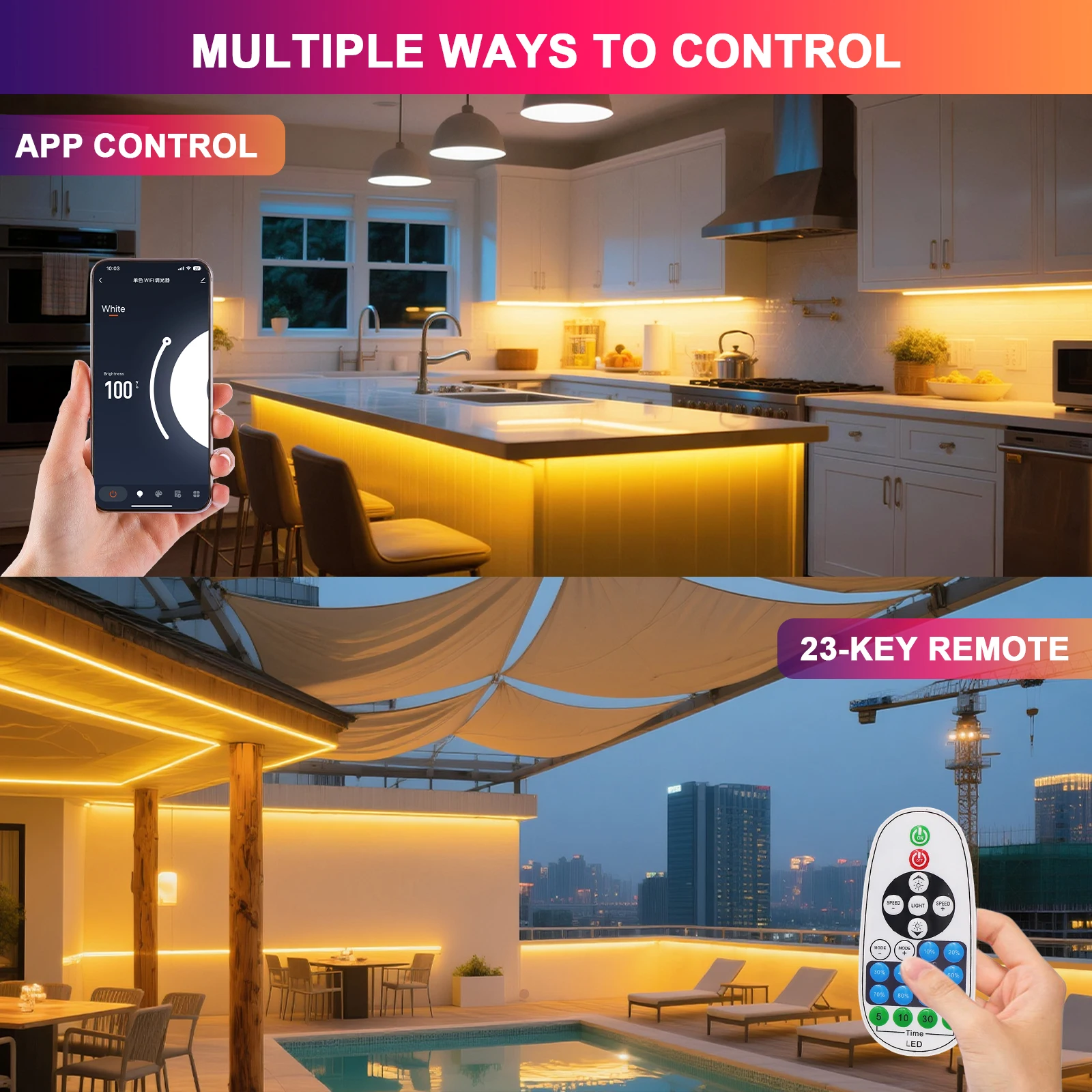 디밍이 가능한 220V COB LED 스트립 WIFI 블루투스 벽 터치 원격 제어 EU 전원 키트 288LEDs/m 방수 유연한 테이프 장