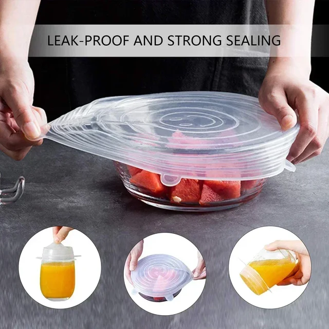 Reusable Silicone Stretch Cover Lids 1