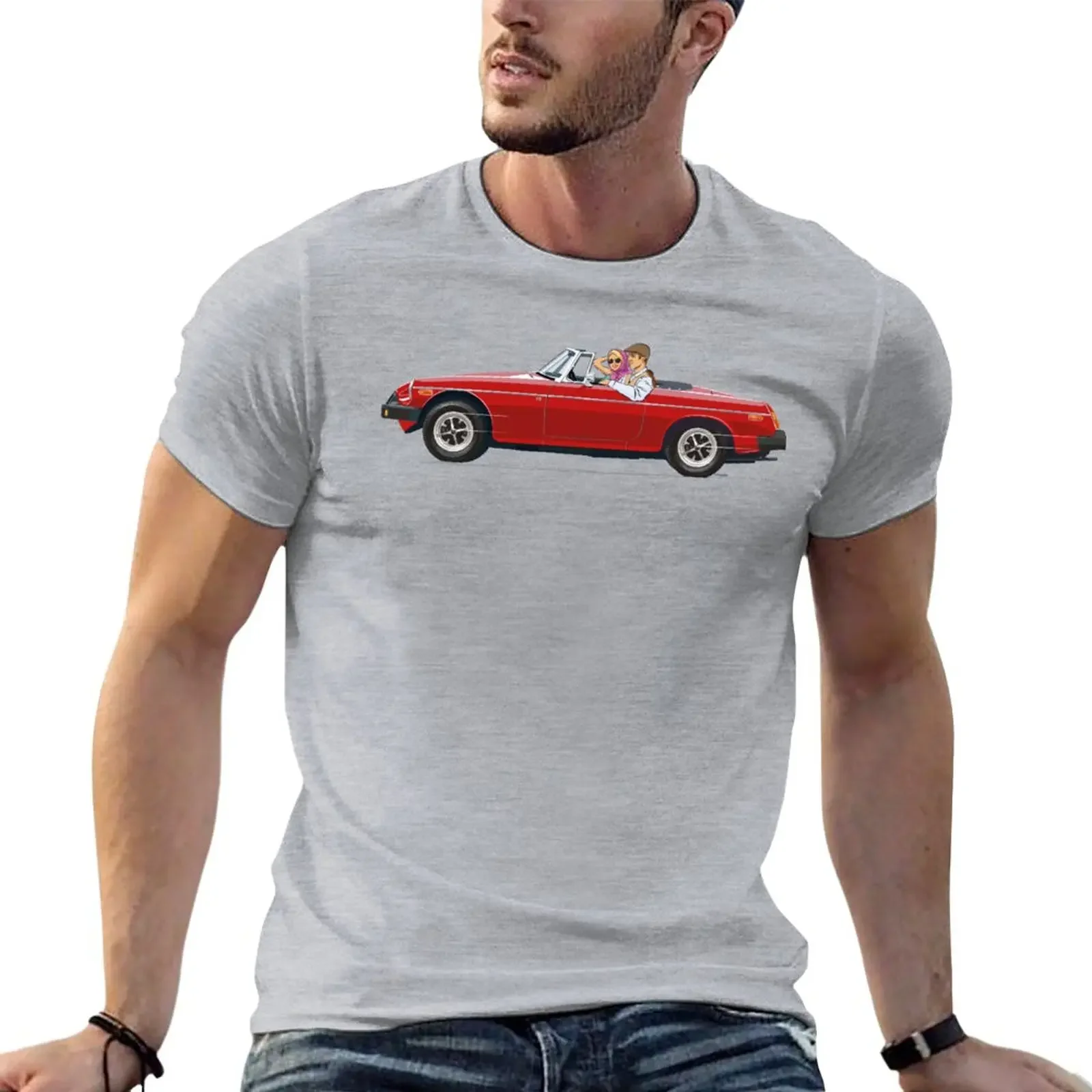 

Damask Red color 'B' Roadster – the Classic British Sports Car T-Shirt tops kawaii clothes t shirt men
