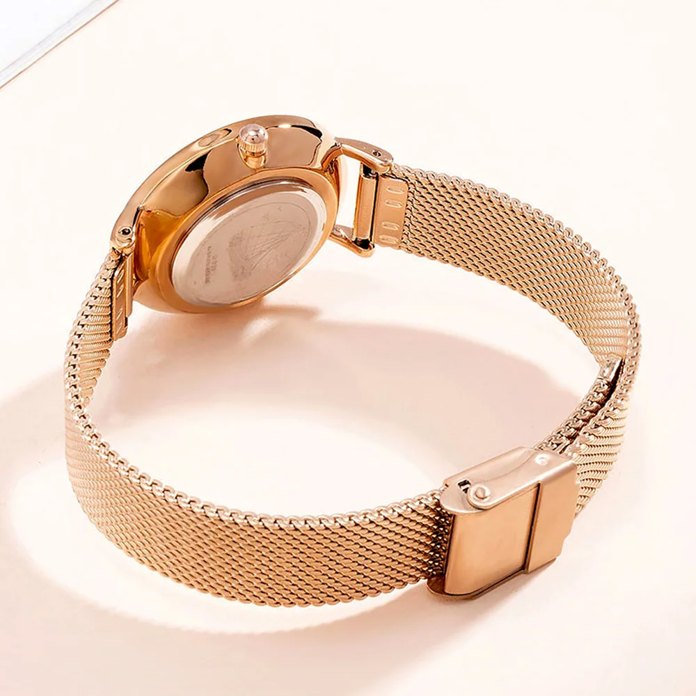 DOM Simple Luxury Women Watch  Casual Waterproof Ladies Ultra Thin Quartz Watch Mesh Strap Clock Relogio Feminino Free Shipping
