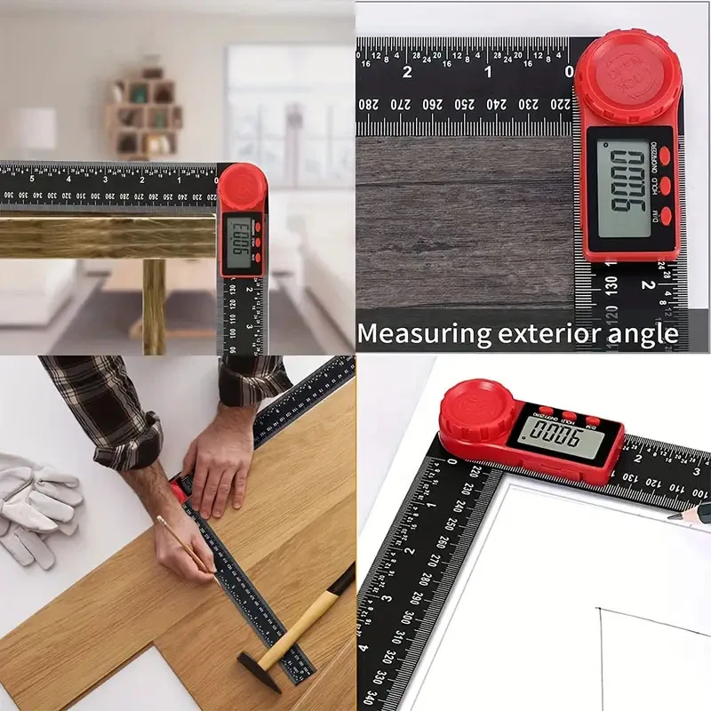 2-in-1 Digital Angle Meter Inclinometer Digital Angle Ruler Electronic Goniometer Protractor Angle finder Measuer Measuring Tool 3