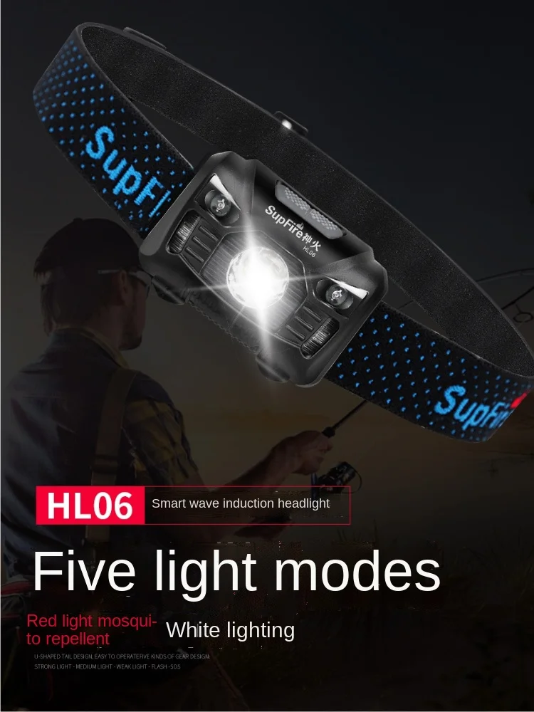 Faros Led recargables, linterna potente impermeable para caza, senderismo, Luz Frontal, iluminación portátil