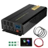 SucceBuy Pure Sine Wave Power Inverter 12V DC to 120V AC Aluminum Alloy LCD Screen & LED Indicators Powering Laptop Fan Grinder 1
