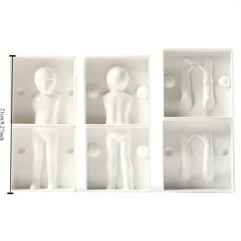 3Parts/Set Handmade Creative Molds 3D Human Shape Cake Mold Fondant Cake Decorating Gum Paste Baking Tool Stencil Fondant