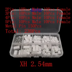 Comprehensive 230 - Piece Terminal Kit with Assorted Pitch Sizes and Pin Configurations (XH 2.54mm)