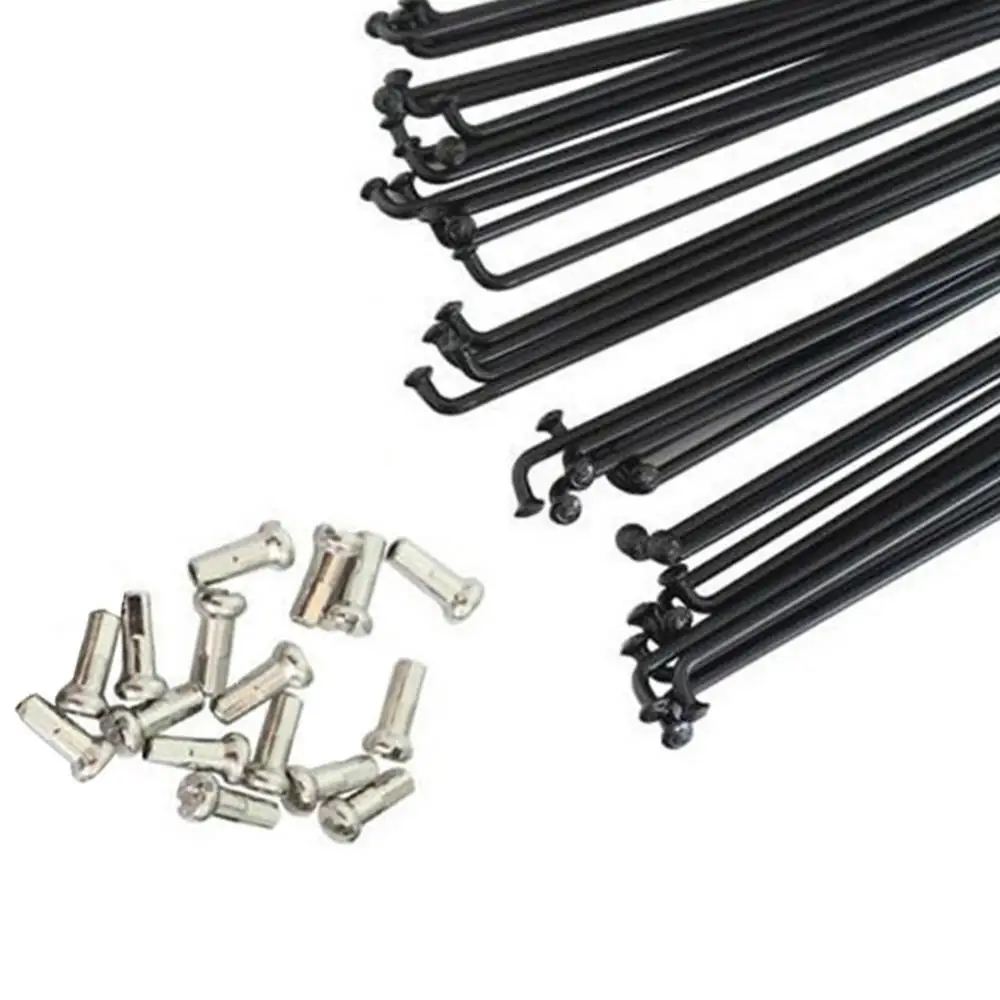 Steel Spokes MTB Mountain Bicycle Bike Wheel Parts with Caps 16Pcs 251mm-269mm