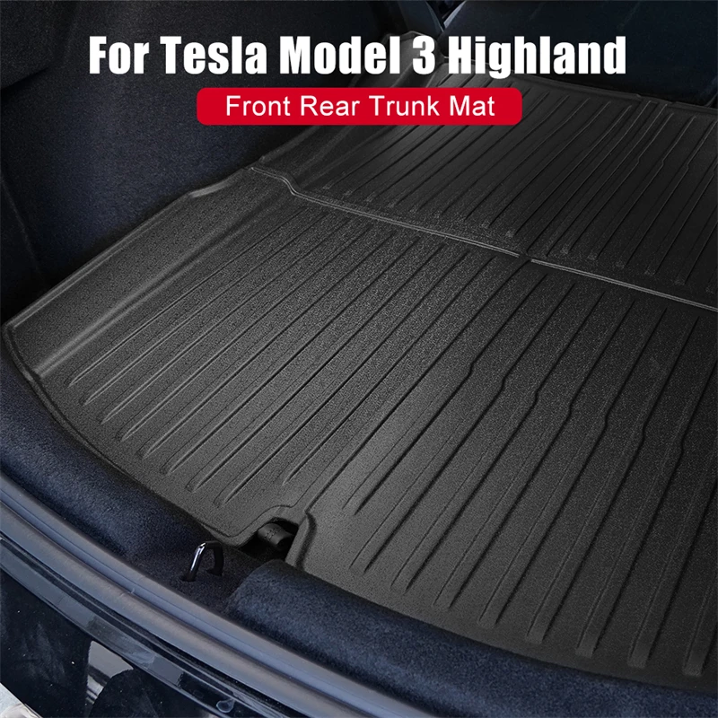 Car Front Rear Trunk Mats Storage Pads Cargo Tray For Tesla Model 3 Highland 2023 2024 Floor Mat Waterproof Protection Cushion