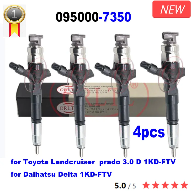 

4pc Diesel Genuine Fuel Injector 095000-7350 0950007350 7350 23670-30320 23670-39155 for Toyota Landcruiser