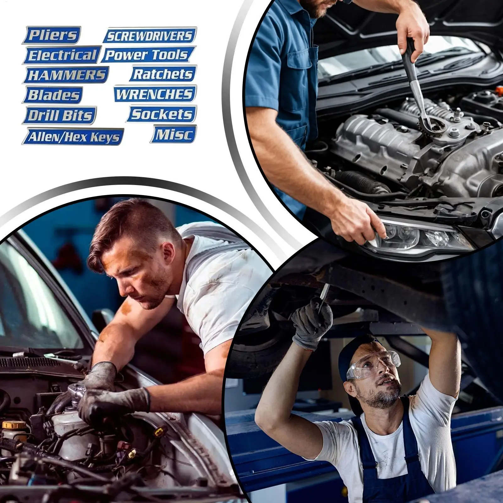 3D 프린트 공구함 서랍 라벨 재사용 가능한 태그 12개 자석 공구함 라벨 빠른 도구 식별 다용도