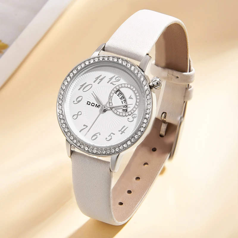 DOM Ladies Small Dial Watch Simple Fashion Women's Watch Thin belt quartz women's waterproof watch clock