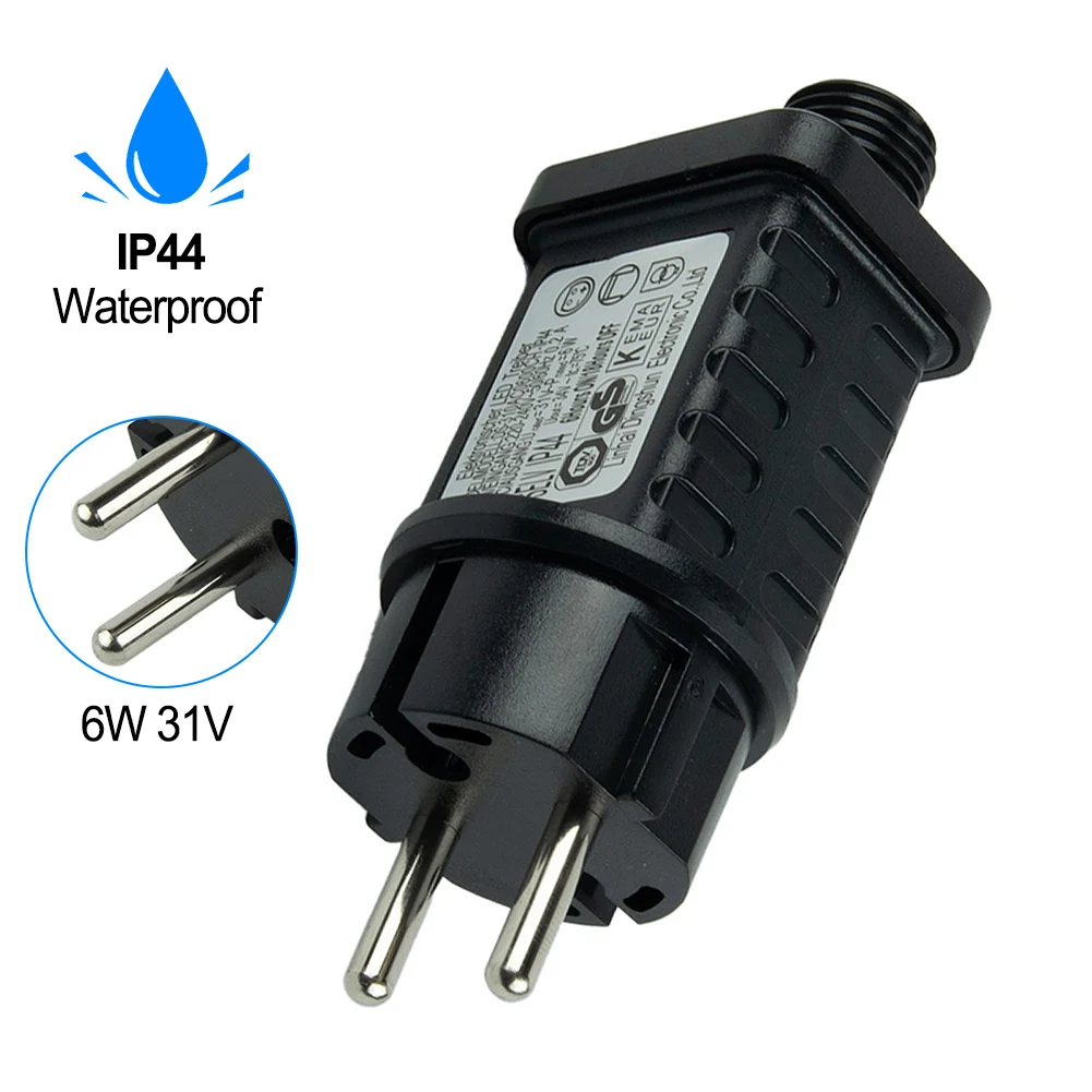 Transformatorstekker voor kerstverlichting, ledtransformator, voedingsadapter met timer, transformator-driver, IP44, 31 V, max. 3,6 W-EU Transformatorstekker voor kerstverlichting, ledtransformator, voedingsadapter met timer, transformator-driver, IP44, 31 V, max. 3,6 W-EU