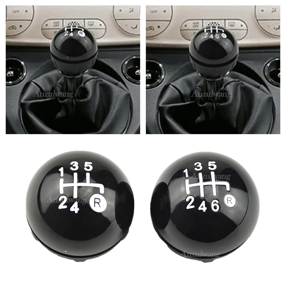 

Gear Stick Shift Lever Knob Manual Transmission 55344048 For Fiat 500 2012-2018 5/6+R Speed Bright Black