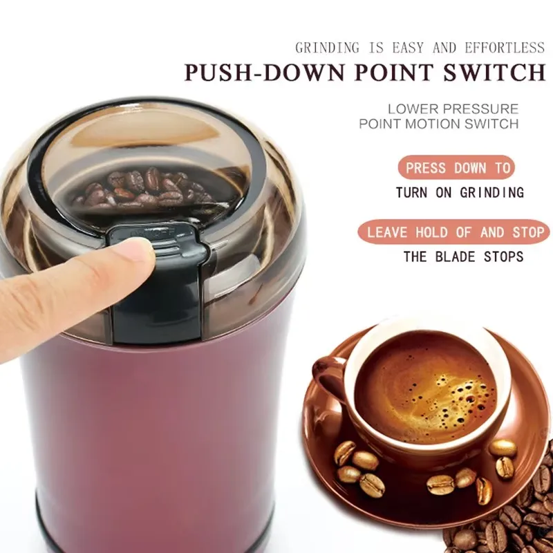 Coffee Grinder Stainless Steel Nuts Beans Grains Mill Herbs Electric Grinding Machine Multifunctional Coffee Bean Grinding Home 4
