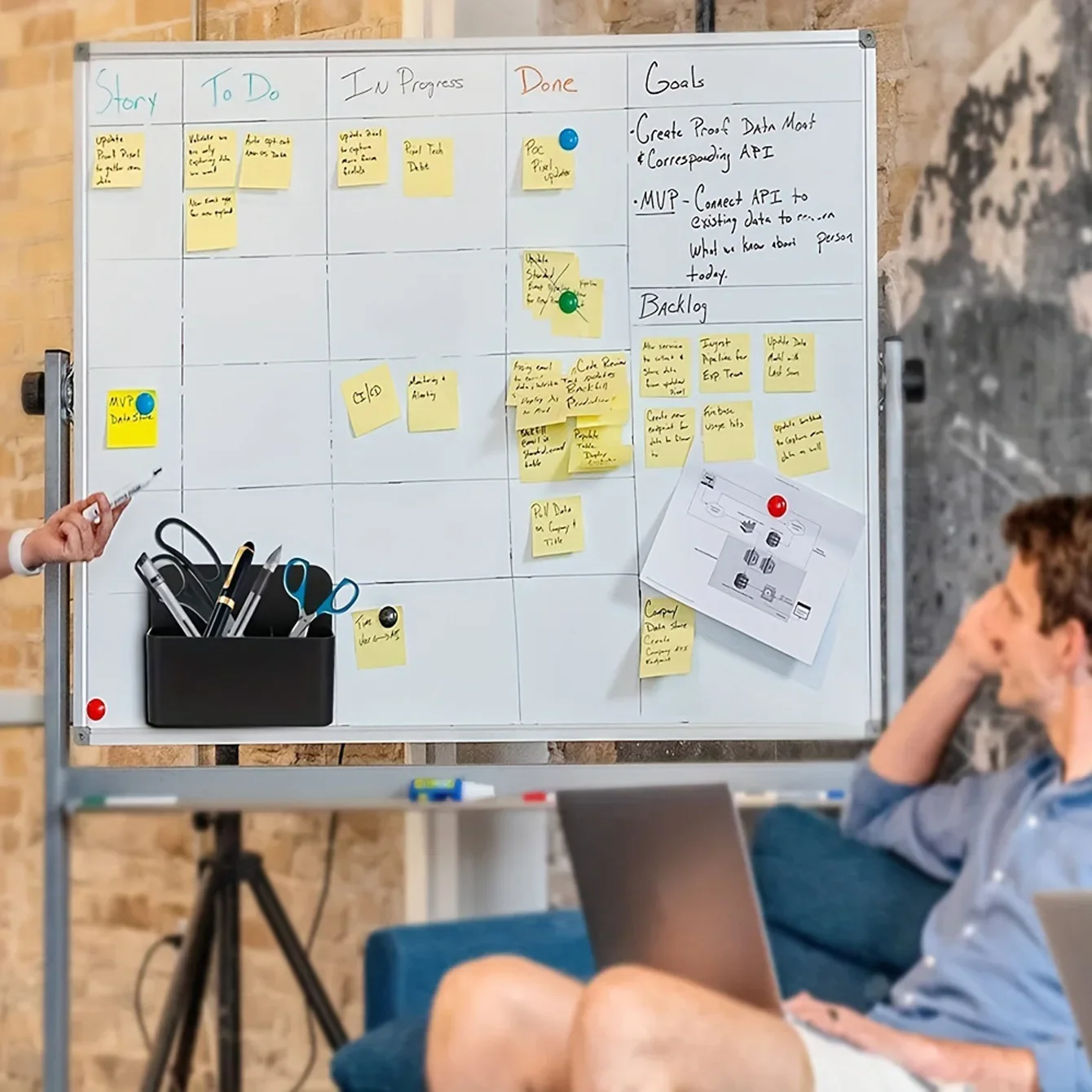 Black Plastic Mini Magnetic Whiteboard Pen Holder,Chalk,Crayon Storage Box,Multifunctional Stationery Separated Storage Pen Box