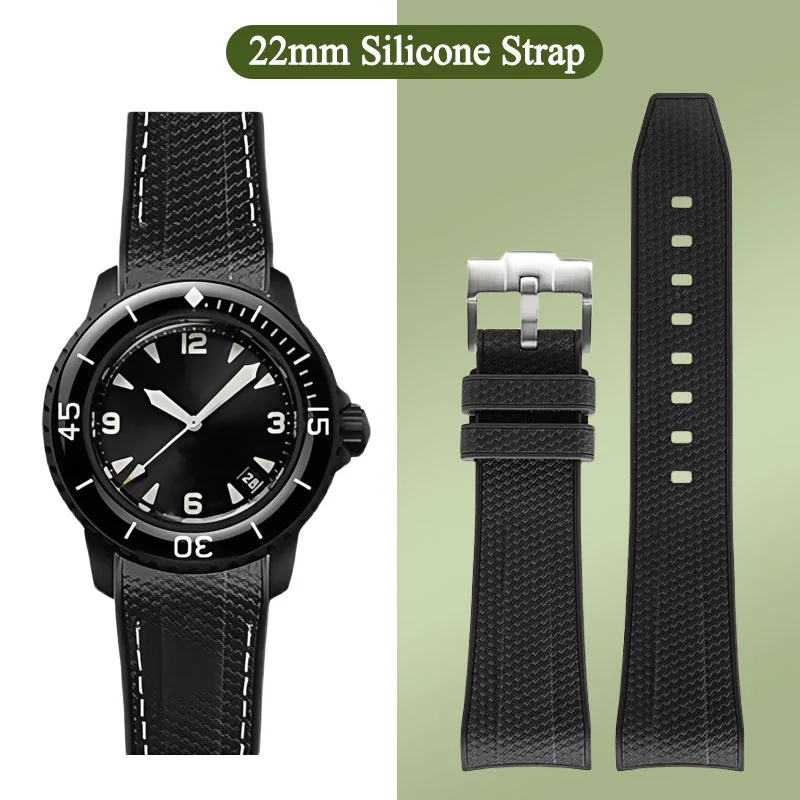 Enhanced Silicone Waterproof Sport Watch Strap for Men - Soft and Durable Wristband Accessory