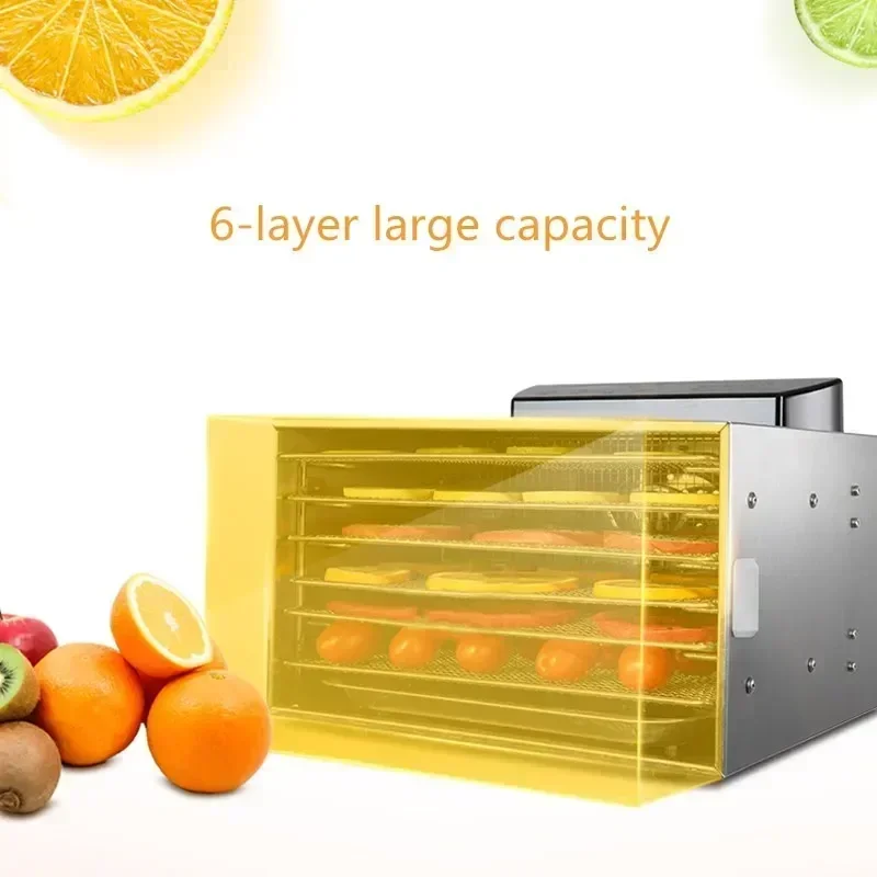 6 Tier Food Dryer Fruit Air Dryer Small Household Dehydrator Wing Bean Pet Snacks Dryer Voltage 110V-220V 4