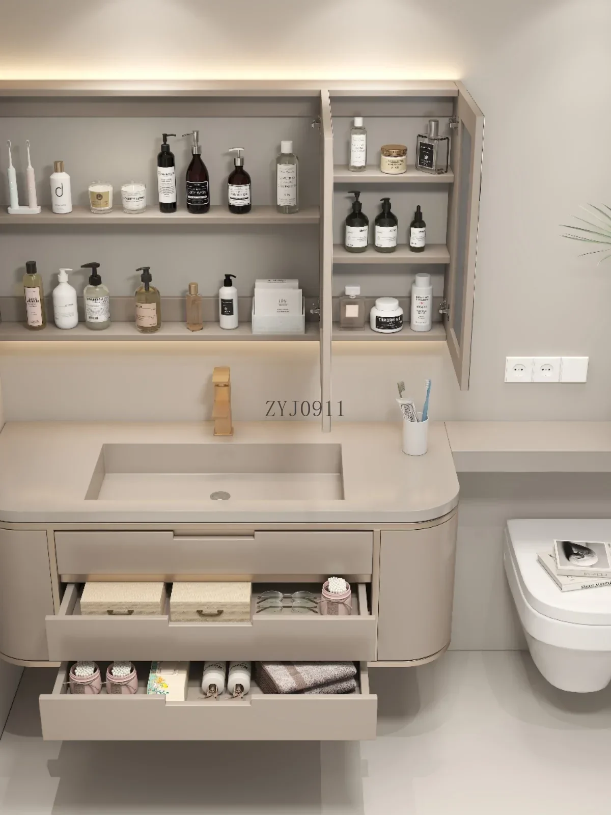 Bathroom Cabinet Combination Stone Plate Whole Washbin Modern Cream Style  Bathroom Cabinet Washstand Face Washing Cabinet - AliExpress, image size:1200x1600