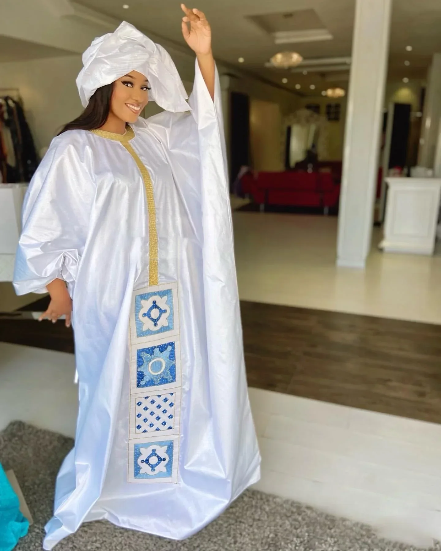 Free Style African Dress For Woman Embroidery Design Ladys Clothes Plus Size