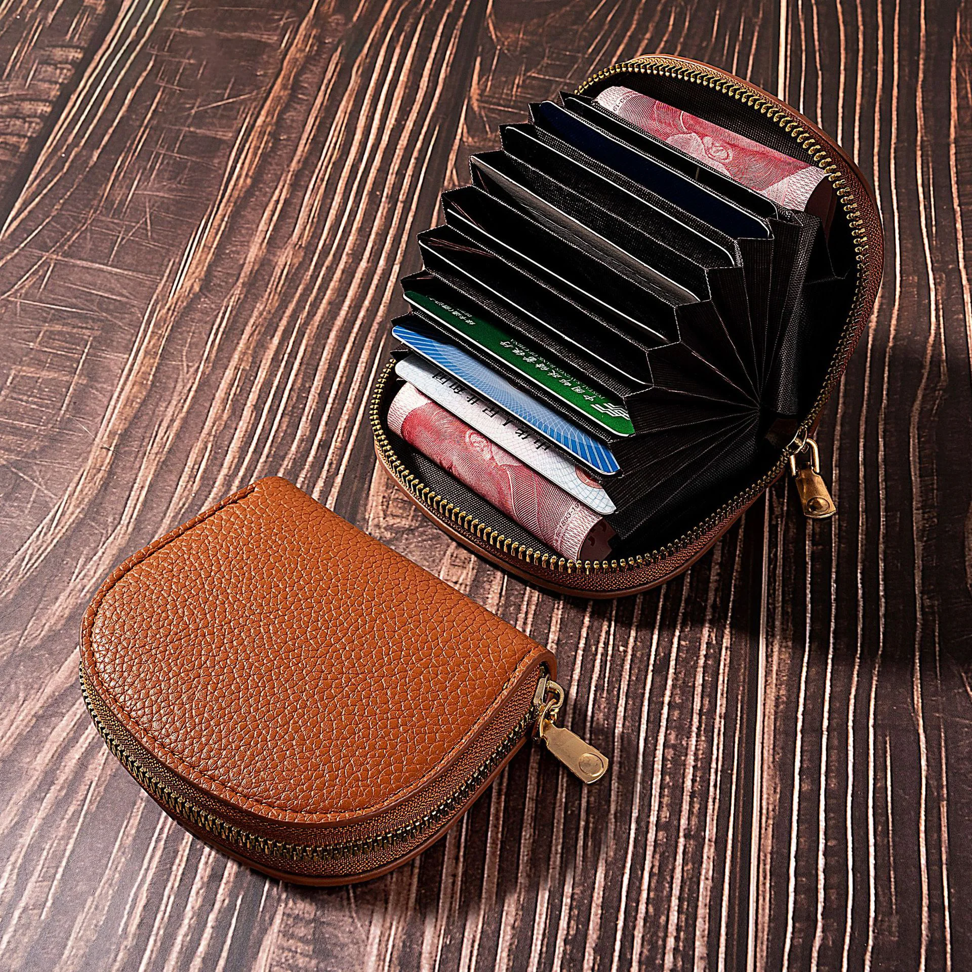 

New Casual Wallet Multi-Slot Card Holder Zipper Coin Purse Small Clutch PU Money Bag Purse Cardholder Wallets for Men and Women