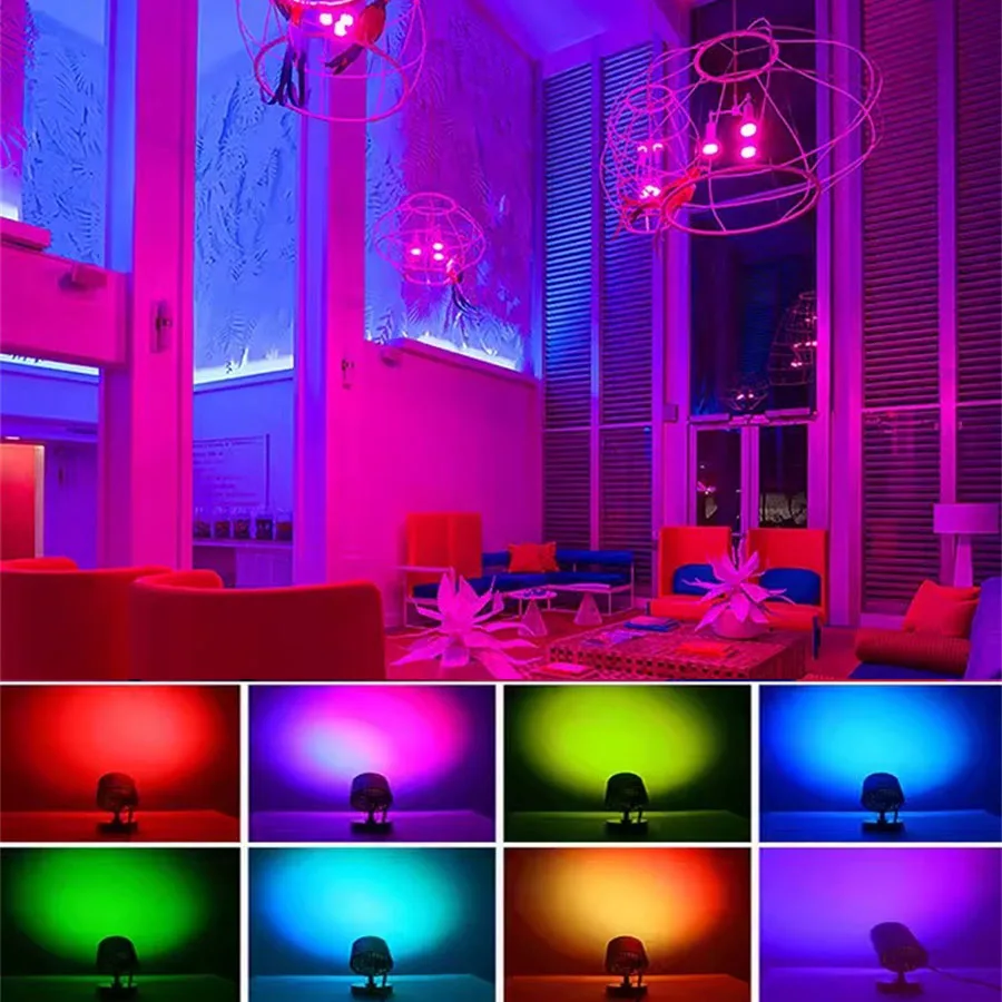 30W 50W RGB 줌이 가능한 LED 트랙 조명(리모컨 15개 포함) ° -60 °   조정 가능한 LED 천장 스포트라이트 전시 무대 상점 트랙 조명