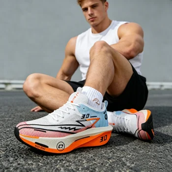 TrendRunning Shoes Men Marathon Sports Carbon Board Shock-Absorbing HardWearing Comfortable Athletic Speciality Race Sneakers 1