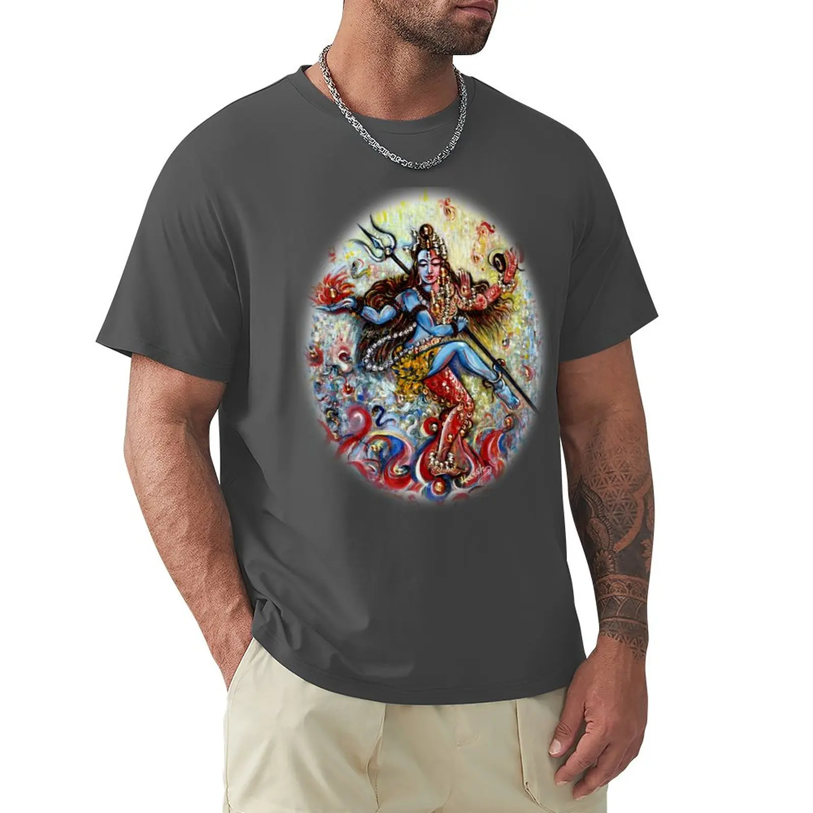 Shiv Shakti T-Shirt Summer Top Plus Size Top Funnys Abbigliamento Uomo