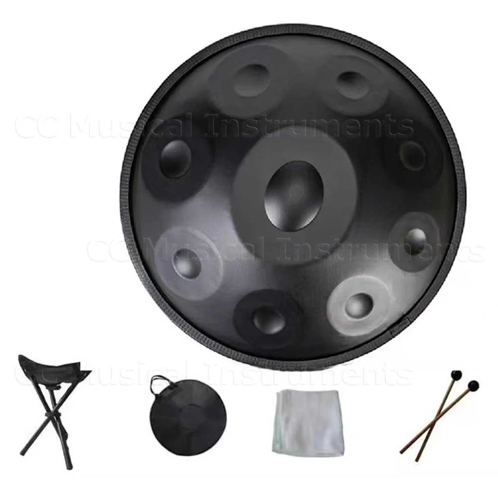 Steel Tongue Drum for Yoga Meditation Percussion Instrument 9 Tone Handpan 440Hz 18 " Gift for Beginner