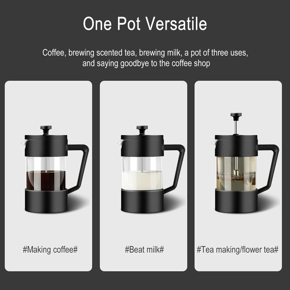 French Press Coffee Press Coffee Press 350ml/600ml French Press Pot Thickened High Borosilicate Glass Home French Press Pot Multi-purpose Coffee Maker Kitchen Supplies