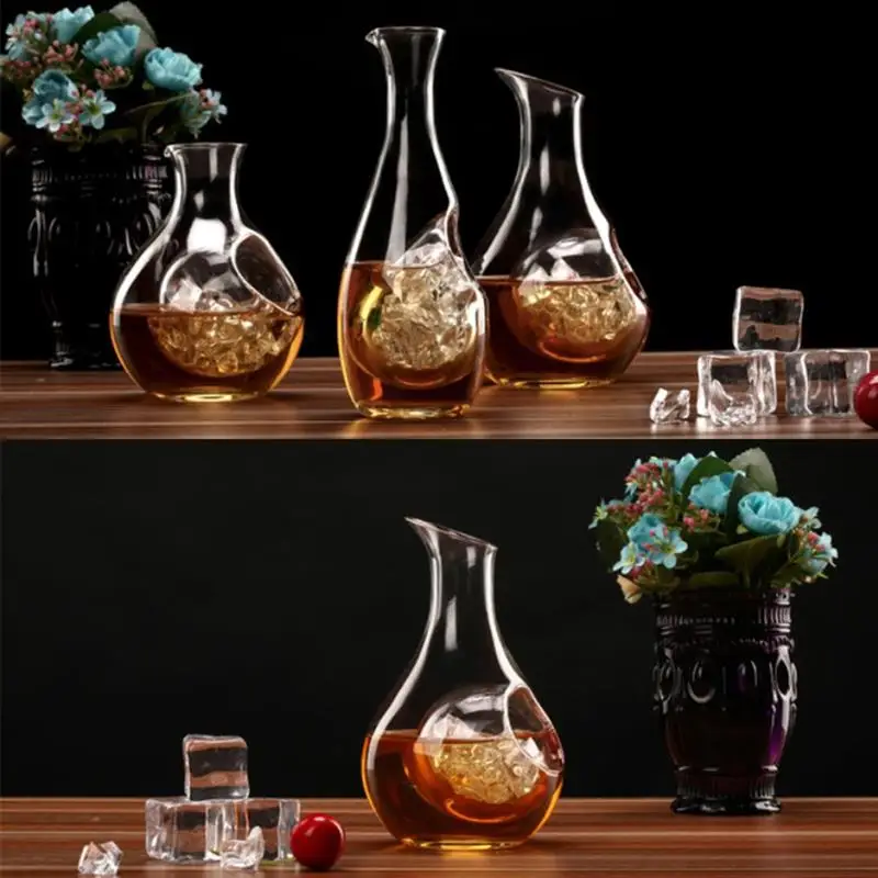 Decanter Bottle Glass Sake Carafe Ice With Whiskey Aeratorpitcher Pocket Red Cold Hole Japanese Dispenser Server