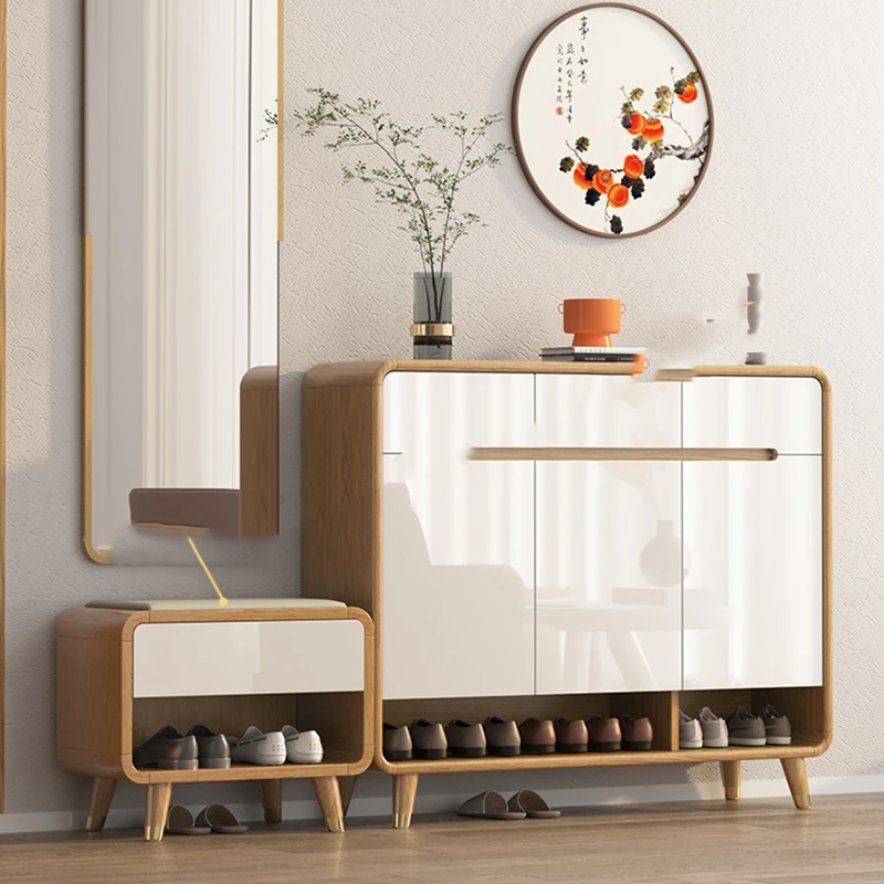 

Small Vertical Modern Shoe Cabinets Nordic Wooden Design Minimalist Shoe Cabinets Storage Free Shipping Schoenenkasten Furniture