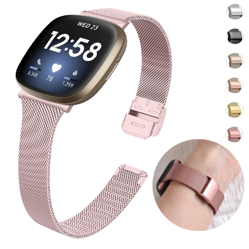 Elegant Milanese Metal Strap Replacement for Fitbit Watches - Classic Wristband Bracelet