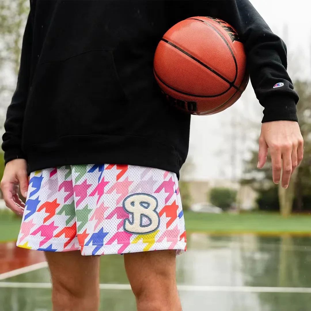 American Style Bktsqd Mesh Basketball Shorts For Men Quick Dry Sports Training Fitness Running Exercise Four Minute Shorts