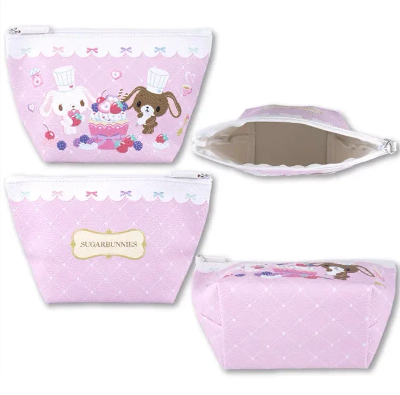 Sugarbunnies Usahana Makeup Bag Storage Organizer Kawaii Cute Cosmetic Bags Leather Cartoon Make Up Pouch Vanity Beauty Case