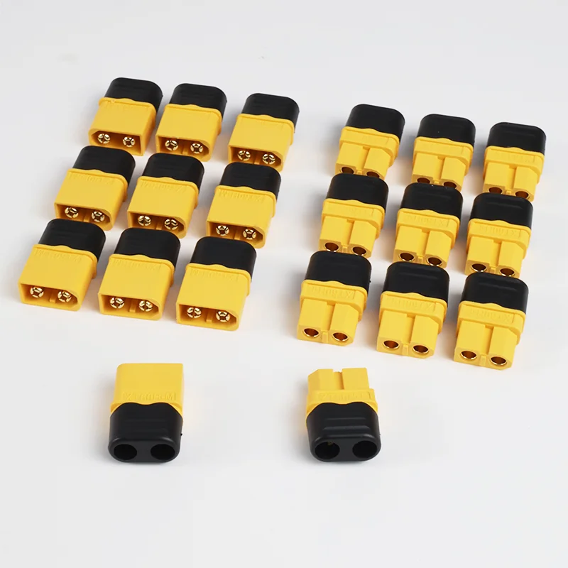 10 Pairs XT60H (XT60 Upgrade) Connectors XT60H Male Female Bullet Connectors Plugs with Sheath for Lithium Battery RC Planes Car