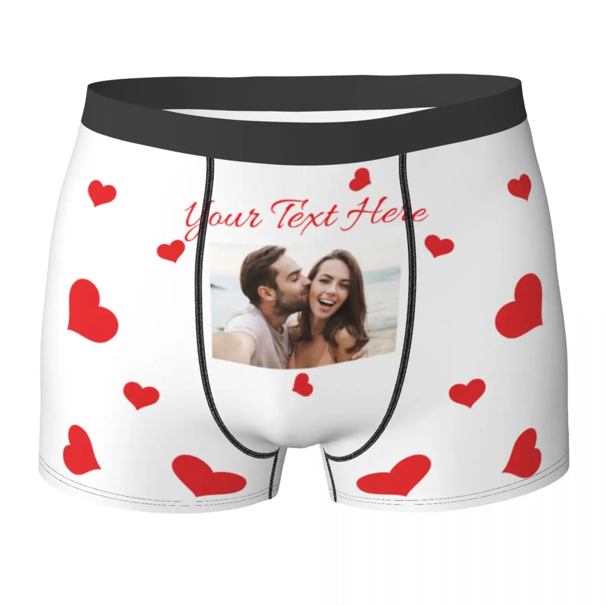 

Men Custom With Photo Boxer Shorts Panties Breathable Underwear Male Personalized Boxer for Him Boyfriend Plus Size Underpants