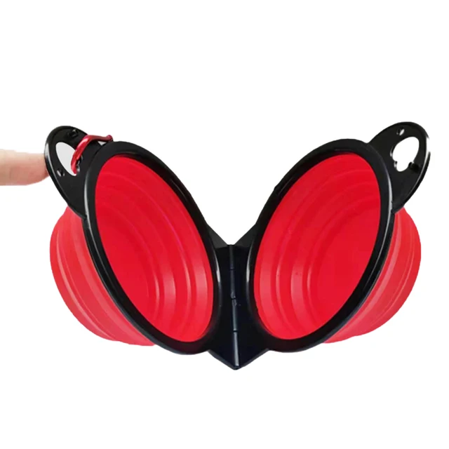 1-piece 2 In 1 Dog Bowl Portable Folding Pet Double Bowl Collapsible Water Bowls for dog outdoor travel cat dog feeding bowl A2 5