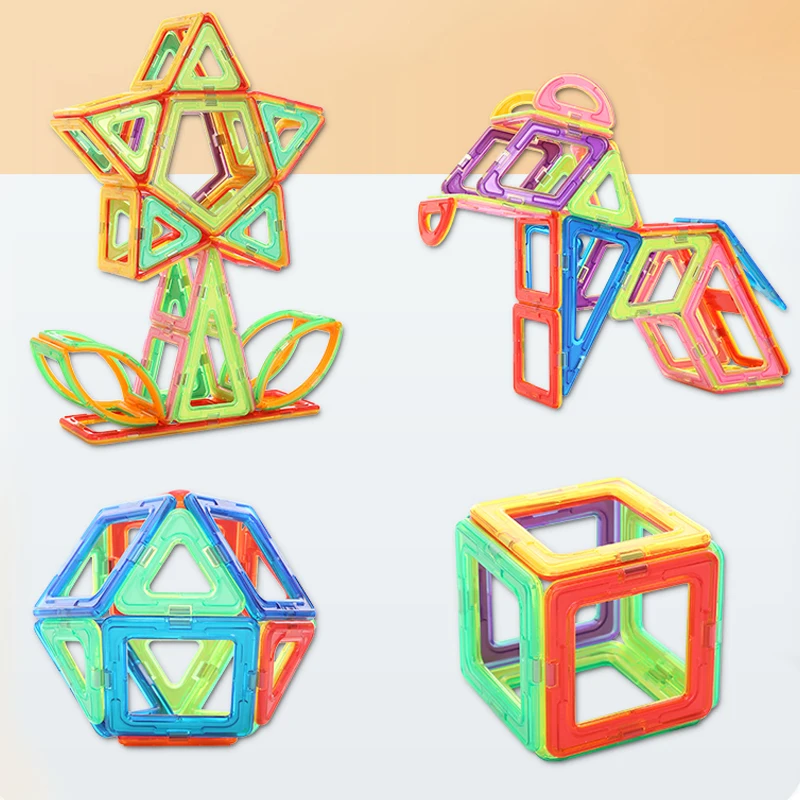 Kids Magnetic Toys Standard Size Magnet Blocks Construction Set Model Building Blocks Educational Toys Children Gifts Magnetic Building Blocks
