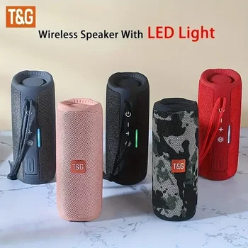 T&G TG365 Portable Bluetooth Speaker Dual Bass LED Wireless Subwoofer Waterproof Outdoor Boombox FM AUX BT TF Music Player 1