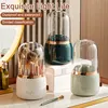 1PC Makeup Brush Storage Bucket Dustproof Hose Cover Partition Can Rotate The Pen Holder Transparent Box Desktop 1