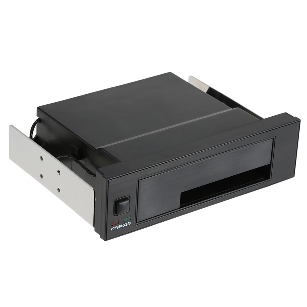 표시등 지원 핫스왑 내장형 싱글 베이 모바일 랙 인클로저(LED 포함) 2.5/3.5인치 SATA HDD SSD용 PC 5.25'' 베이 호환