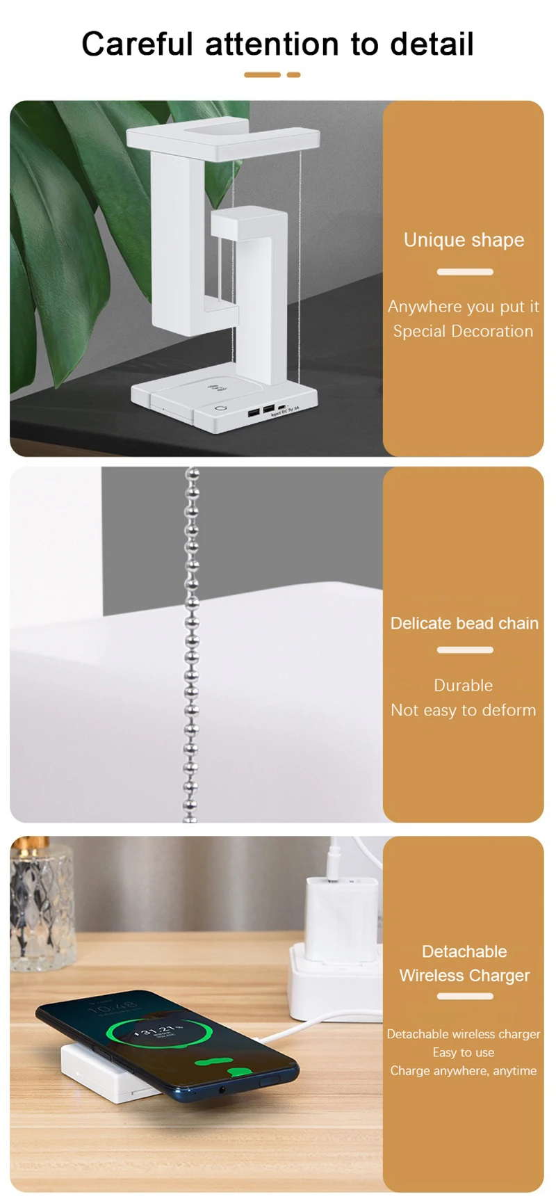 Description Picture 5 of itemWireless Charging LED Desk Lamp Mobile Phone Wireless Charging Bedroom Bedside Night Lights Home Decoratio Bedroomn Table Lamps