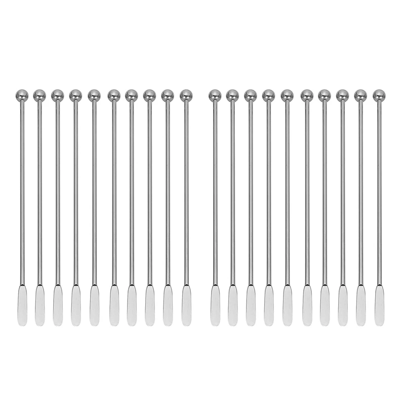 

20Pcs Swizzle Sticks Metal - Stainless Steel Mixing Cocktail Coffee Stirrers For Wine Juice 7.5 Inch, 10Pieces Pack