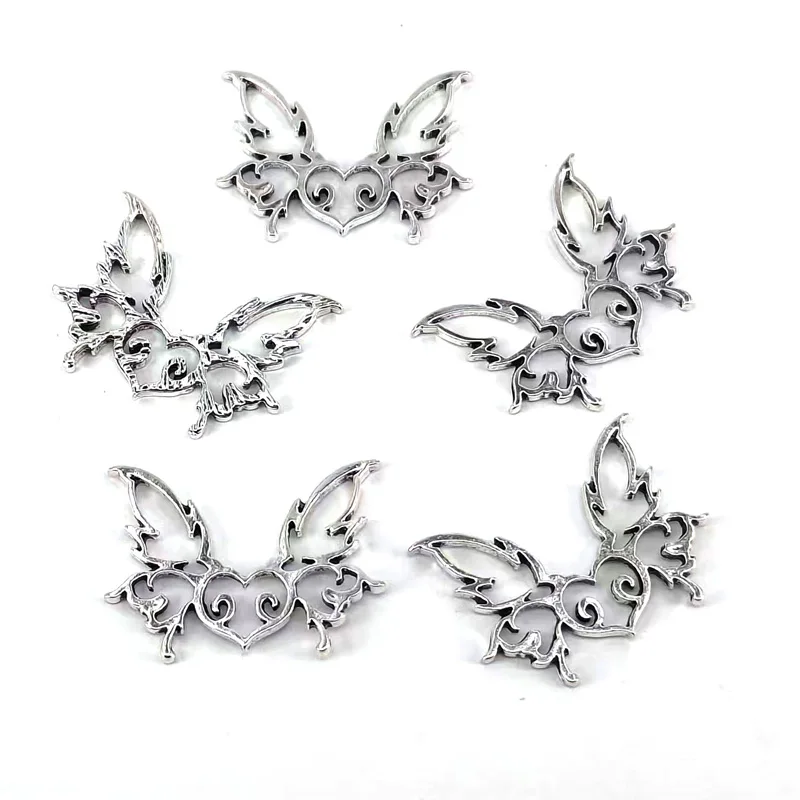 hzew 50pcs Hollow butterfly pendant charm heart cute charms gift for women man Accessorie