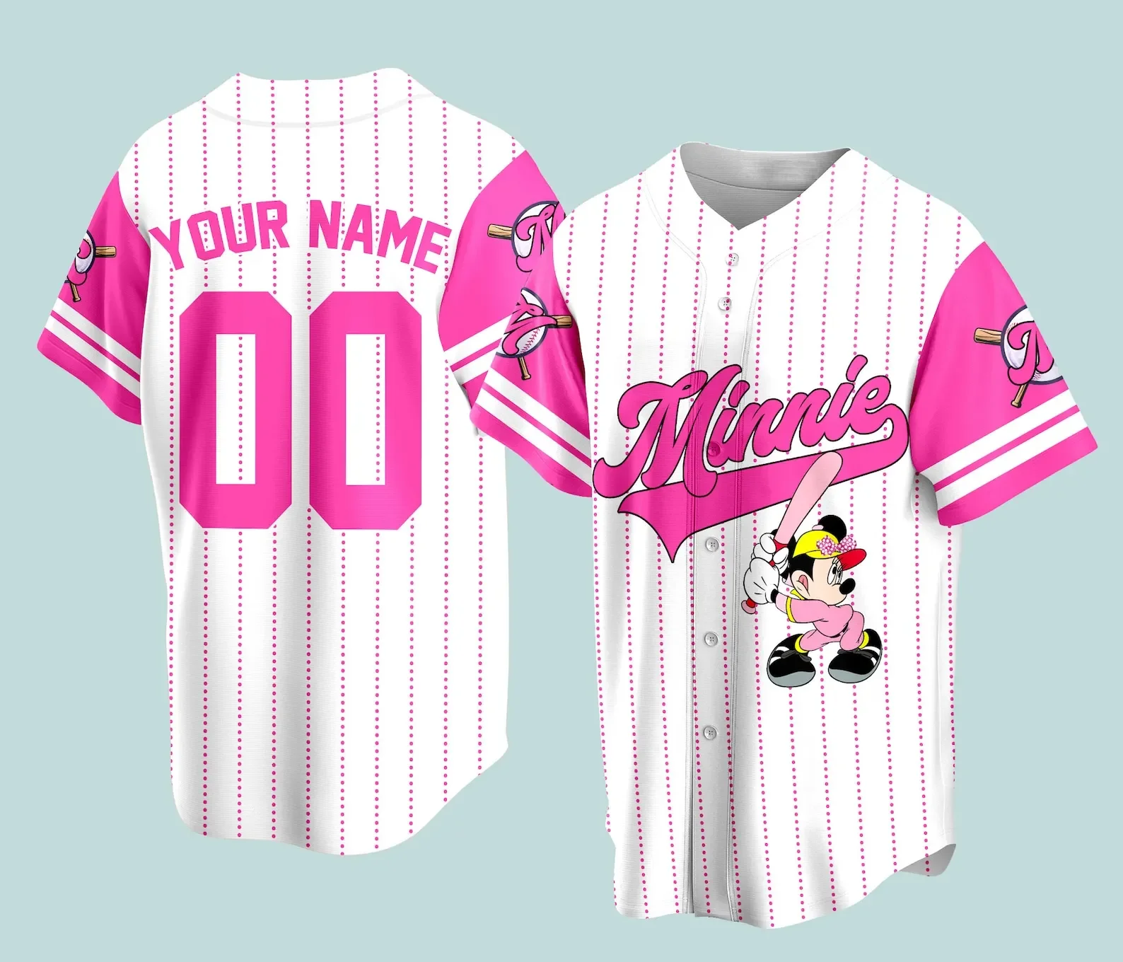 Nome Personalizzato Disney Game Day Baseball Jersey Mickey And Friends Baseball Jersey Minnie Winnie The Pooh Stitch Baseball Jersey Men