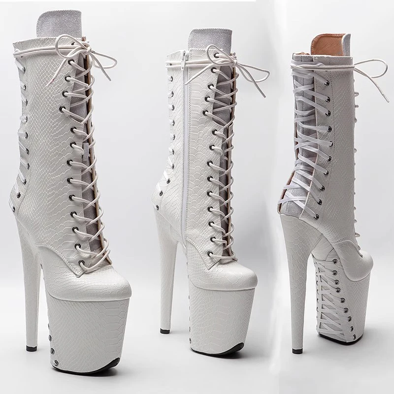 

LAIJIANJINXIA New Fashion PU Upper 20CM/8inches Pole Dancing Shoes High Heel Platform Women's Modern Boots 487