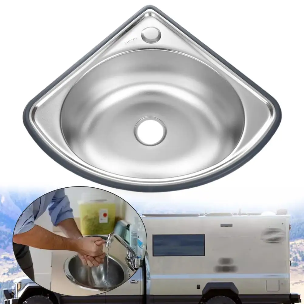 Rv Kitchen Sink Bathroom Basins Vegetable Motorhome Steel Bar Small Single Drop Bowl Corner Tub Y0l8 rv sink