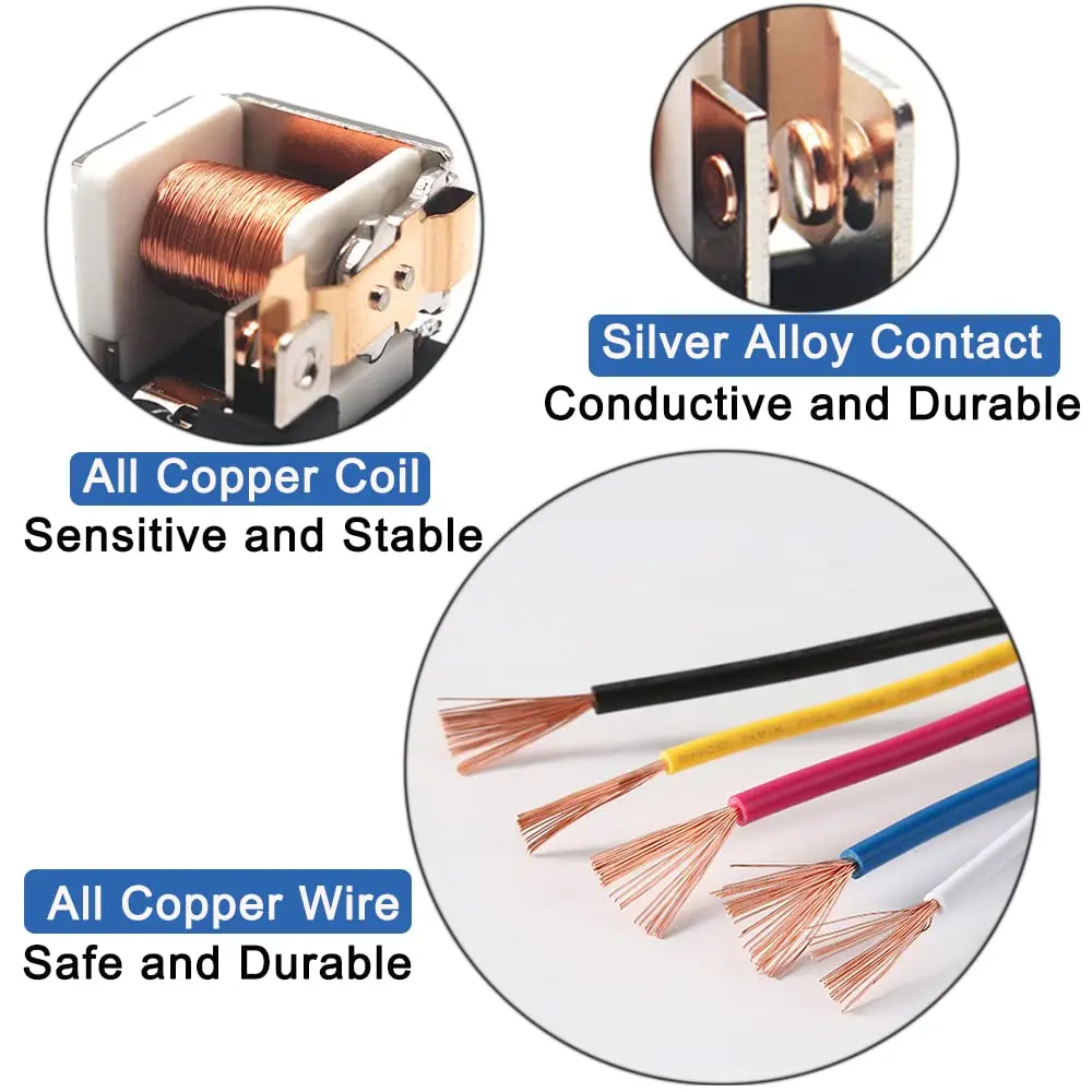 Detailed view of relay connectors and wiring